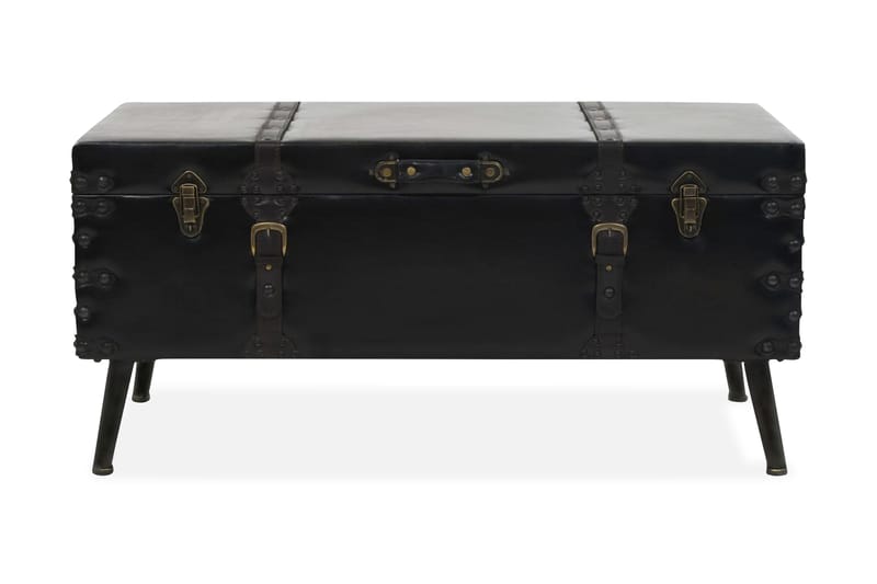 Soffbord MDF och stål 102x51x48 cm - Svart - Möbler - Bord & matgrupper - Soffbord - Kistbord