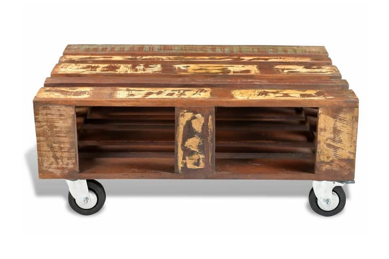 Soffbord med 4 hjul återvunnet trä - Brun - Möbler - Bord & matgrupper - Soffbord - Soffbord med hjul