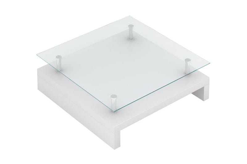 Soffbord med bordsskiva i glas vit - Vit/Glas - Förvaring - Hylla - Hörnhylla