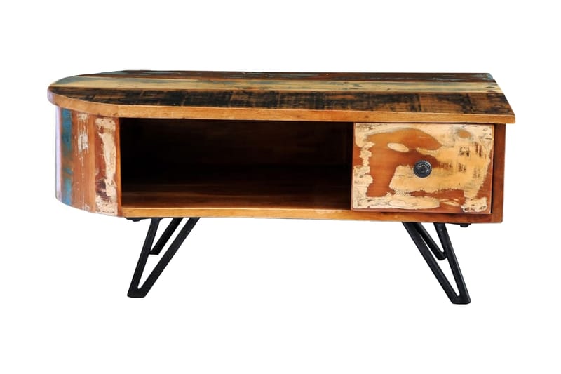Soffbord med järnben massivt återvunnet trä - Brun - Möbler - Bord & matgrupper - Soffbord