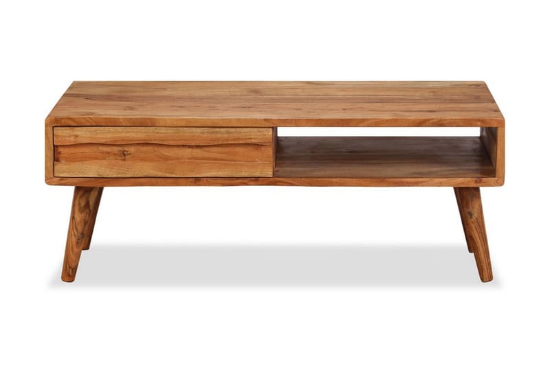 Soffbord med snidad låda massivt trä 100x50x40 cm - Brun - Möbler - Bord & matgrupper - Soffbord