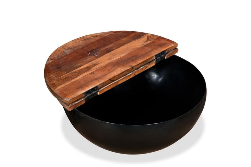 Soffbord set 2 st massivt återvunnet trä svart skålformad - Svart - Möbler - Bord & matgrupper - Soffbord