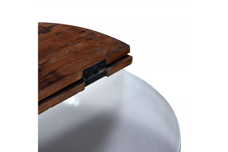 Soffbord set 2 st massivt återvunnet trä vit skålformad - Vit - Möbler - Bord & matgrupper - Soffbord