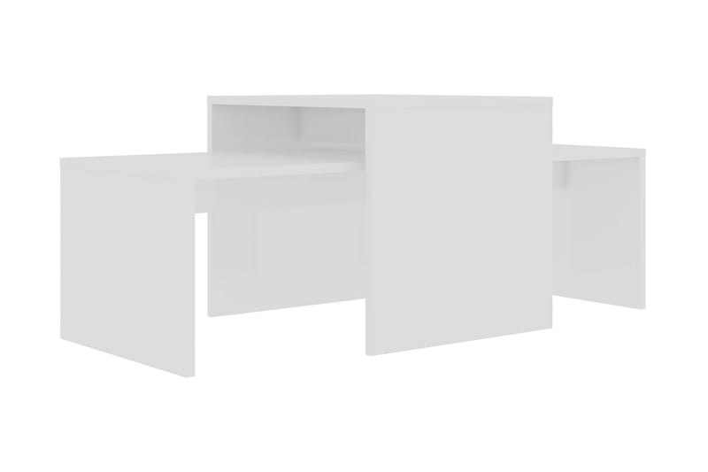 Soffbord set vit högglans 100x48x40 cm spånskiva - Vit - Möbler - Bord & matgrupper - Avlastningsbord - Satsbord