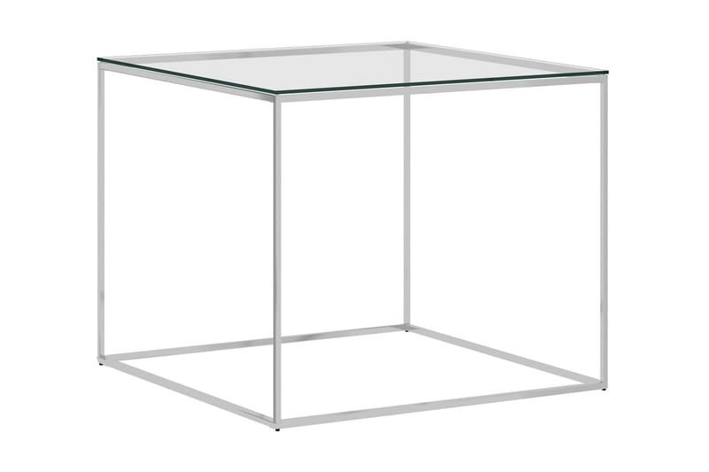 Soffbord silver 50x50x43 cm rostfritt stål och glas - Silver - Möbler - Bord & matgrupper - Soffbord