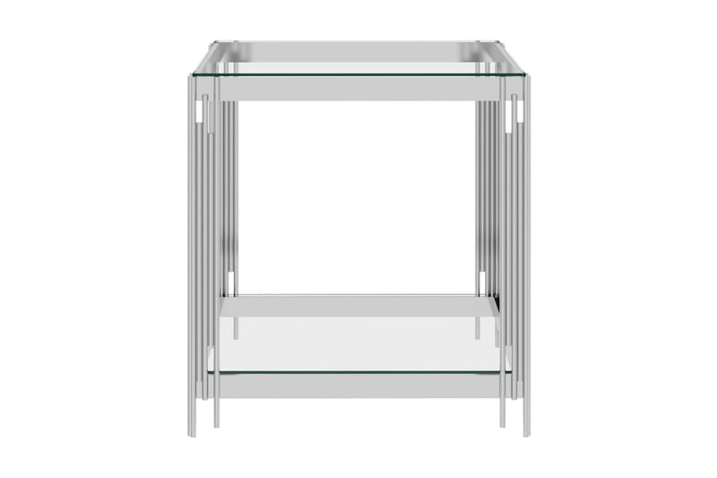 Soffbord silver 55x55x55 cm rostfritt stål och glas - Silver - Möbler - Bord & matgrupper - Soffbord