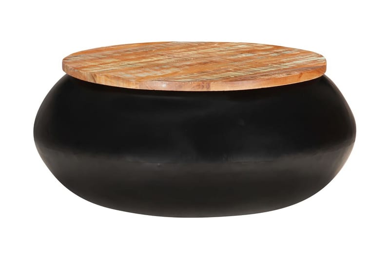 Soffbord svart 68x68x30 cm massivt återvunnet trä - Brun - Möbler - Bord & matgrupper - Soffbord