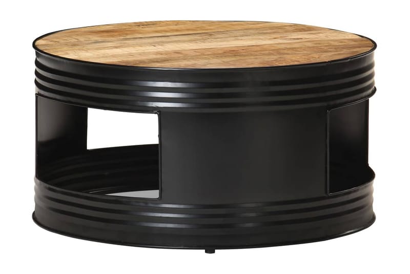 Soffbord svart 68x68x36 cm grovt massivt mangoträ - Svart - Möbler - Bord & matgrupper - Soffbord