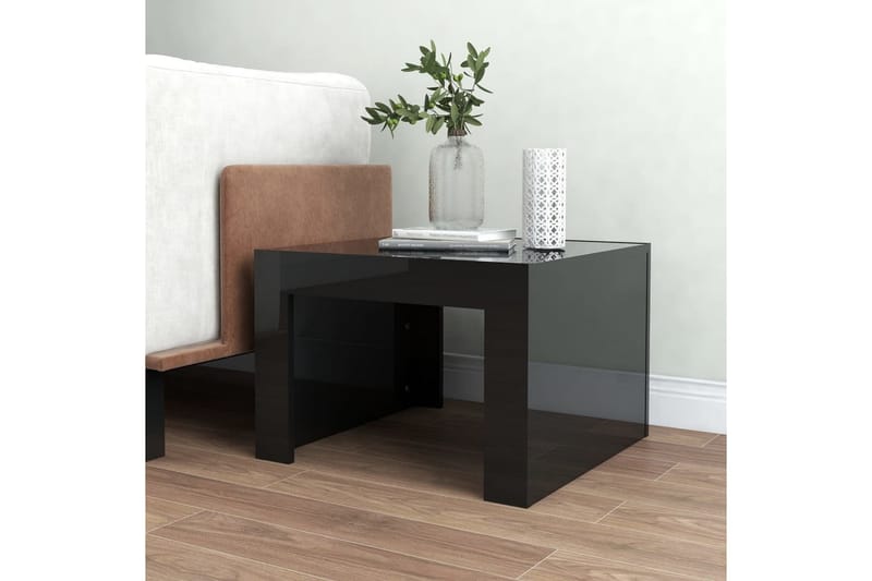 Soffbord svart högglans 50x50x35 cm spånskiva - Svart - Möbler - Bord & matgrupper - Soffbord