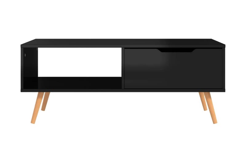 Soffbord svart högglansig 100x49,5x43 cm spånskiva - Svart - Möbler - Bord & matgrupper - Soffbord