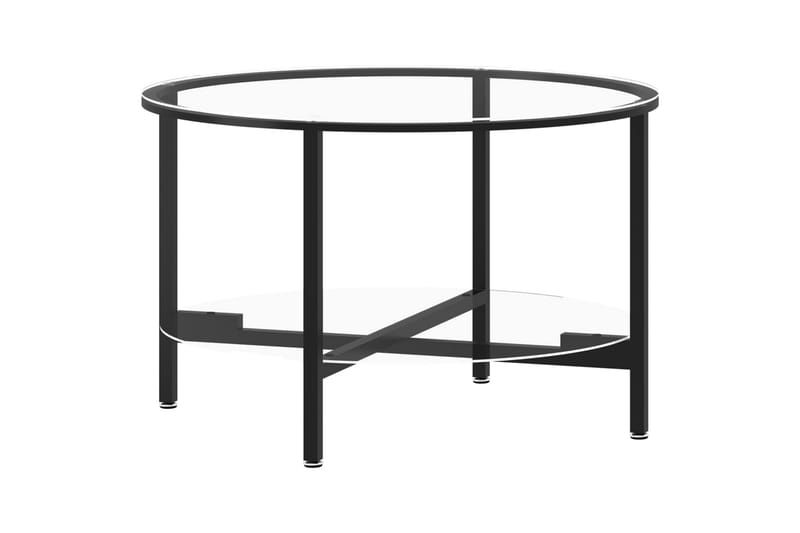 Soffbord svart och transparent 70 cm härdat glas - Svart - Möbler - Bord & matgrupper - Soffbord