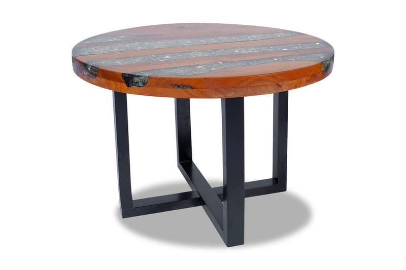 Soffbord teakträ harts 60 cm - Brun - Möbler - Bord & matgrupper - Avlastningsbord - Lampbord
