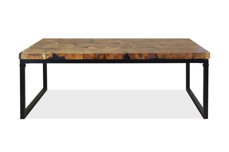 Soffbord teakträ och harts 110x60x40 cm - Svart - Möbler - Bord & matgrupper - Soffbord