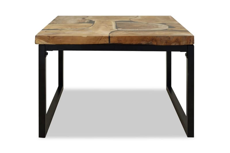 Soffbord teakträ och harts 60x60x40 cm - Svart - Möbler - Bord & matgrupper - Soffbord