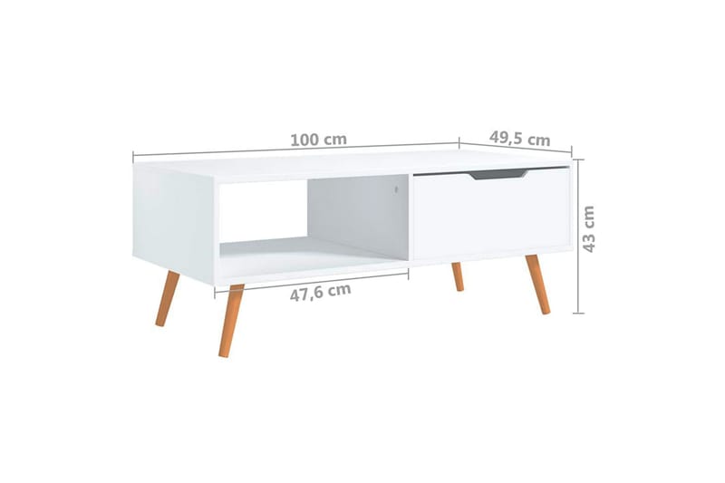Soffbord vit 100x49,5x43 cm spånskiva - Vit - Möbler - Bord & matgrupper - Soffbord
