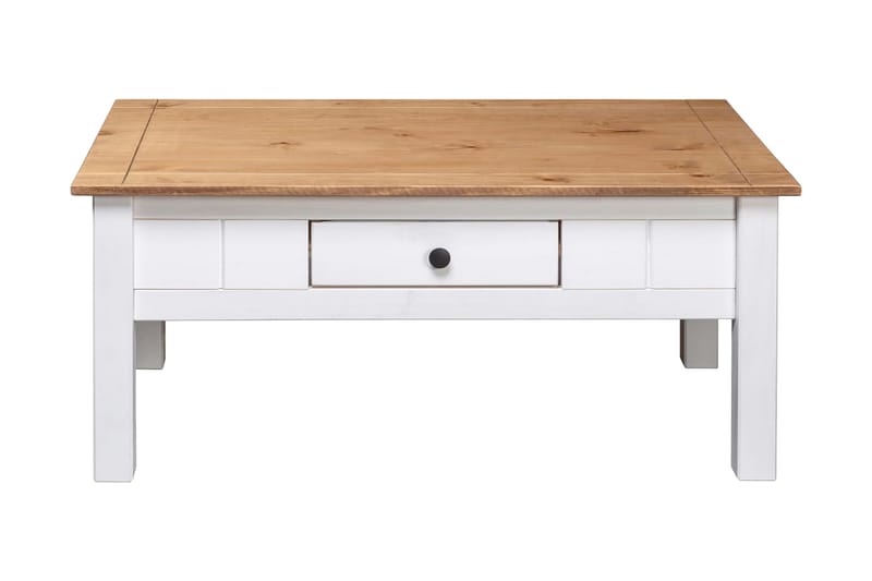 Soffbord vit 100x60x45 cm massiv furu panama - Vit - Möbler - Bord & matgrupper - Soffbord