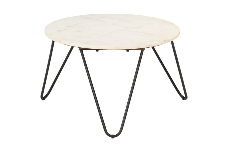 Soffbord vit 65x65x42 cm äkta sten med marmorstruktur - Vit - Möbler - Bord & matgrupper - Soffbord