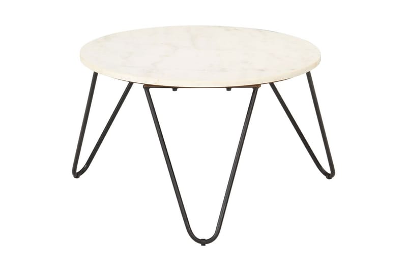 Soffbord vit 65x65x42 cm äkta sten med marmorstruktur - Vit - Möbler - Bord & matgrupper - Soffbord