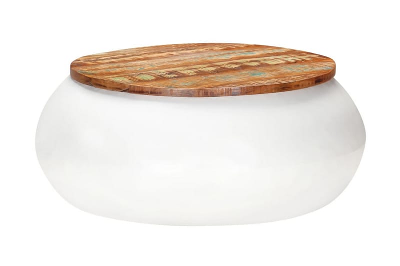 Soffbord vit 68x68x30 cm massivt återvunnet trä - Brun - Möbler - Bord & matgrupper - Soffbord