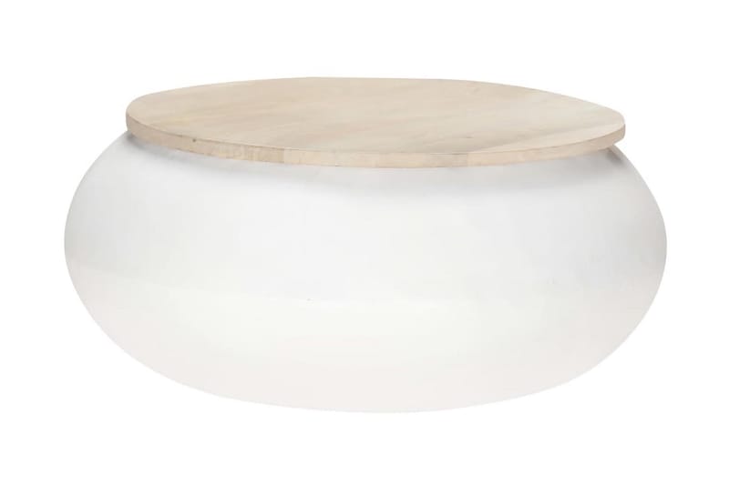 Soffbord vit 68x68x30 cm massivt mangoträ - Brun - Möbler - Bord & matgrupper - Soffbord