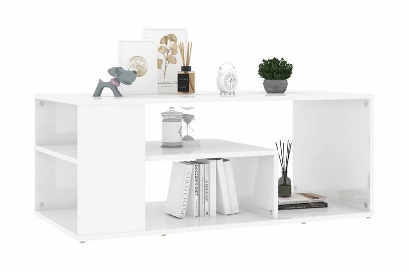 Soffbord vit högglans 100x50x40 cm spånskiva - Vit - Möbler - Bord & matgrupper - Soffbord