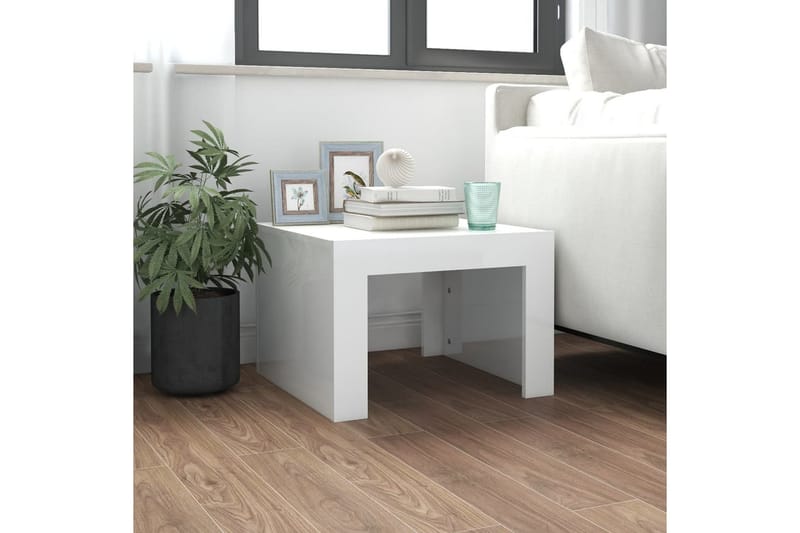Soffbord vit högglans 50x50x35 cm spånskiva - Vit - Möbler - Bord & matgrupper - Soffbord