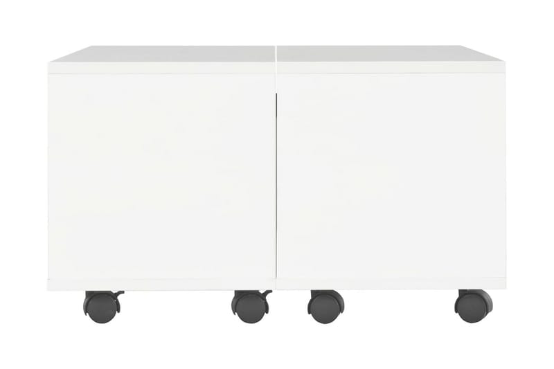 Soffbord vit högglans 60x60x35 cm spånskiva - Vit - Möbler - Bord & matgrupper - Soffbord - Soffbord med hjul