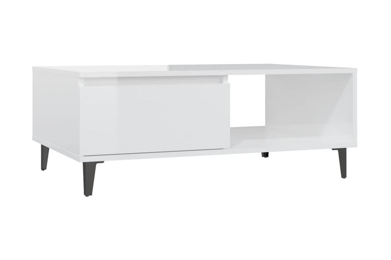 Soffbord vit högglans 90x60x35 cm spånskiva - Vit - Möbler - Bord & matgrupper - Soffbord