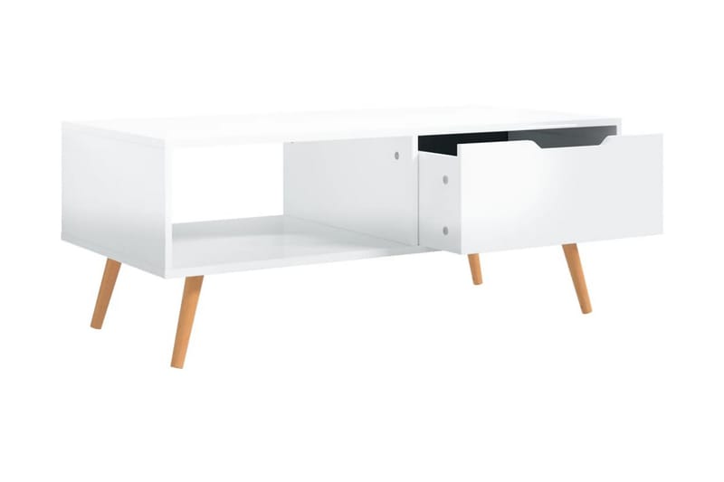 Soffbord vit högglansig 100x49,5x43 cm spånskiva - Vit - Möbler - Bord & matgrupper - Soffbord