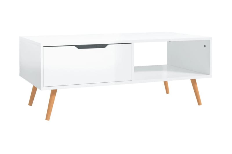 Soffbord vit högglansig 100x49,5x43 cm spånskiva - Vit - Möbler - Bord & matgrupper - Soffbord