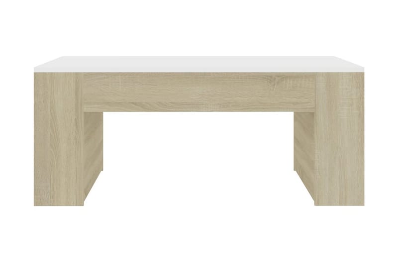 Soffbord vit och sonoma-ek 100x60x42 cm spånskiva - Vit - Möbler - Bord & matgrupper - Soffbord