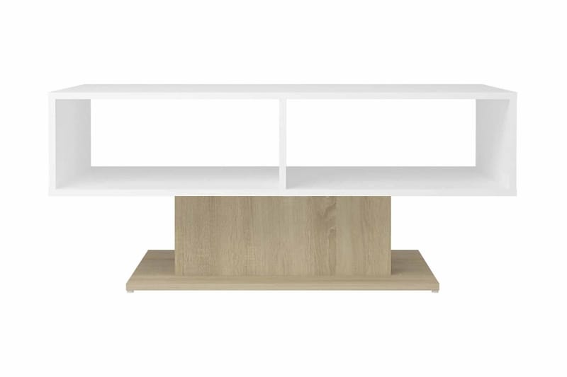 Soffbord vit och sonoma-ek 103,5x50x44,5 cm spånskiva - Vit - Möbler - Bord & matgrupper - Soffbord