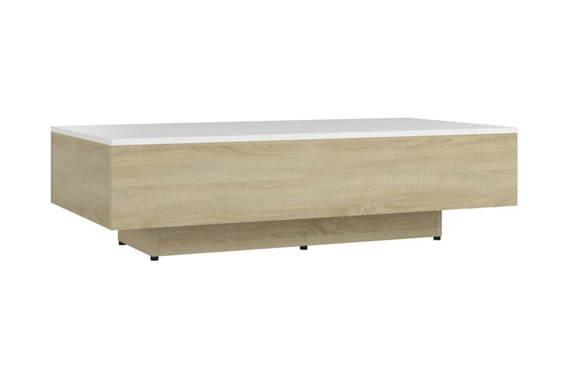 Soffbord vit och sonoma-ek 115x60x31 cm spånskiva - Vit - Möbler - Tv möbel & mediamöbel - TV bänk & mediabänk