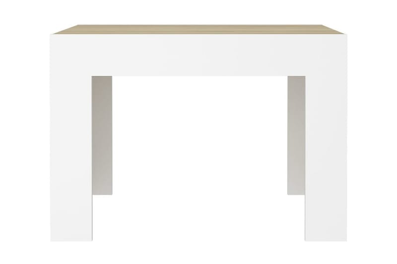 Soffbord vit och sonoma-ek 50x50x35 cm spånskiva - Vit - Möbler - Bord & matgrupper - Soffbord