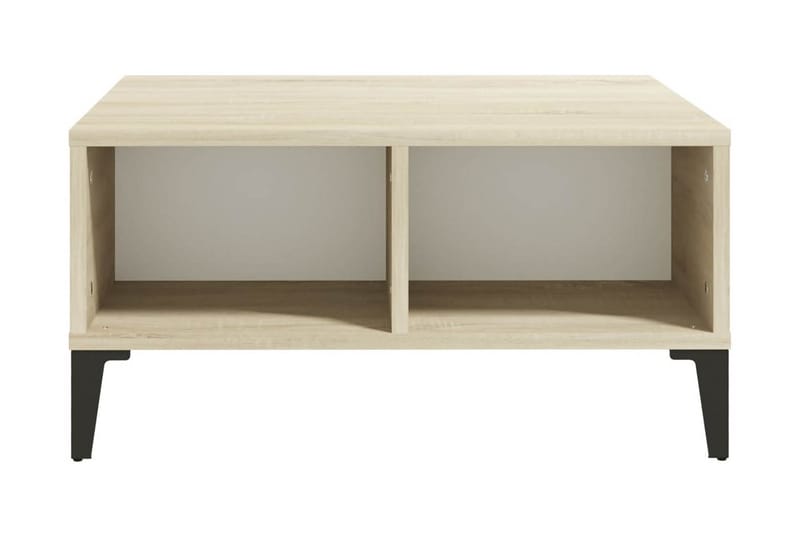 Soffbord vit och sonoma-ek 60x60x30 cm spånskiva - Vit - Möbler - Bord & matgrupper - Soffbord