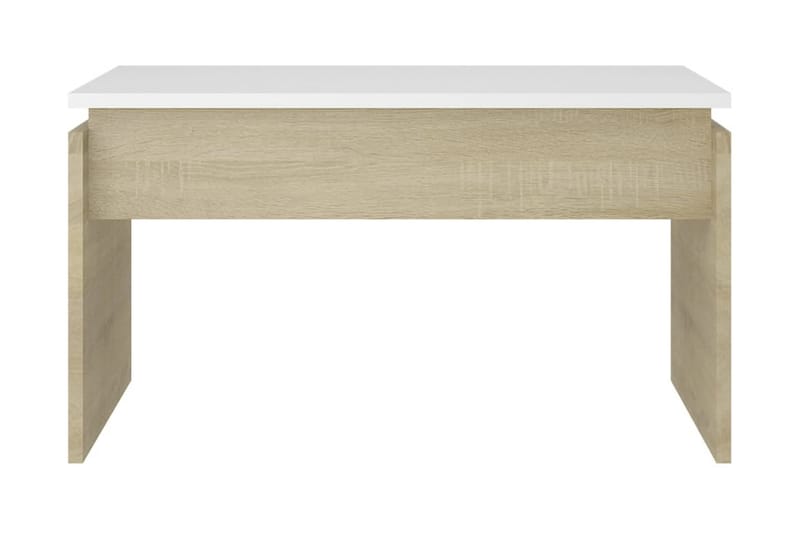 Soffbord vit och sonoma-ek 68x50x38 cm spånskiva - Vit - Möbler - Bord & matgrupper - Soffbord