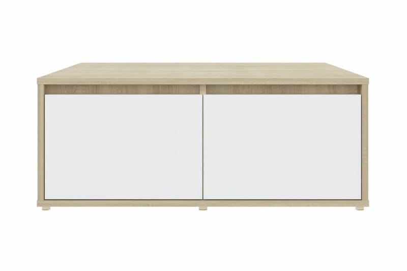 Soffbord vit och sonoma-ek 80x80x31 cm spånskiva - Vit - Möbler - Bord & matgrupper - Soffbord