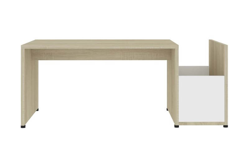 Soffbord vit och sonoma-ek 90x45x35 cm spånskiva - Vit - Möbler - Bord & matgrupper - Soffbord