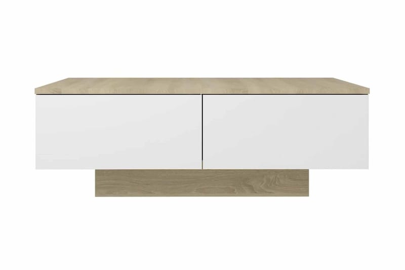 Soffbord vit och sonoma-ek 90x60x31 cm spånskiva - Vit - Möbler - Bord & matgrupper - Soffbord
