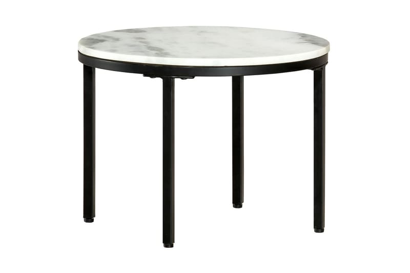 Soffbord vit och svart Ã˜50 cm massiv äkta marmor - Vit - Möbler - Bord & matgrupper - Matbord & köksbord