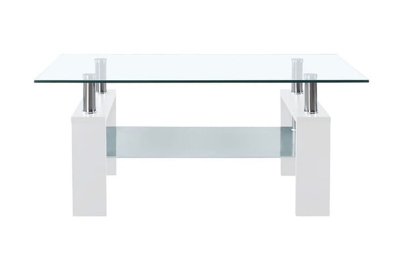 Soffbord vit och transparent 95x55x40 cm härdat glas - Vit/Glas - Möbler - Bord & matgrupper - Soffbord