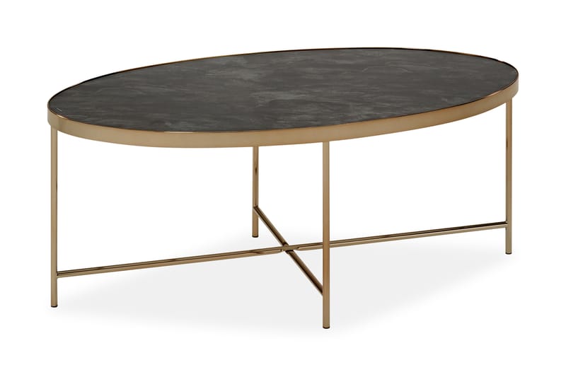 Sollum Soffbord 110 cm Ovalt - Mässing/Svart - Möbler - Bord & matgrupper - Soffbord