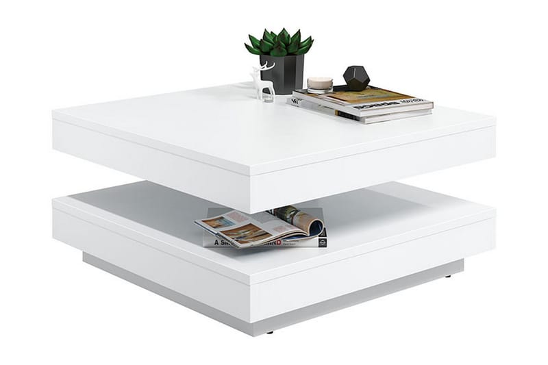 Stoliv Soffbord 70 cm Vridbart med Förvaring Hylla - Vit - Möbler - Bord & matgrupper - Soffbord