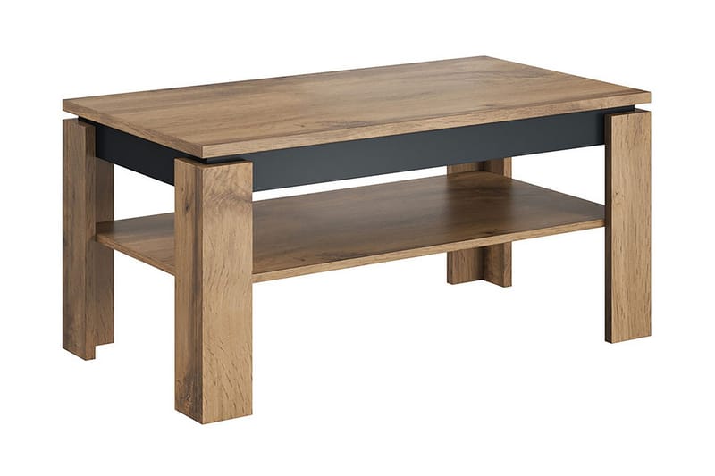 Svedje Soffbord 100 cm med Förvaring Hylla - Natur/Antracit - Möbler - Bord & matgrupper - Soffbord