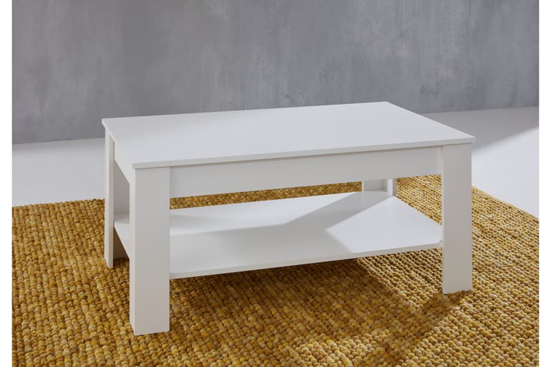 Swall Soffbord 110 cm med Förvaring Hylla - Vit - Möbler - Bord & matgrupper - Soffbord