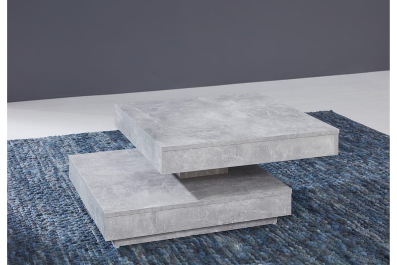 Swall Soffbord 70 cm med Förvaring Hyllor - Betonggrå - Möbler - Bord & matgrupper - Soffbord