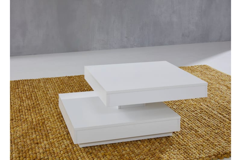 Swall Soffbord 70 cm med Förvaring Hyllor - Vit - Möbler - Bord & matgrupper - Soffbord
