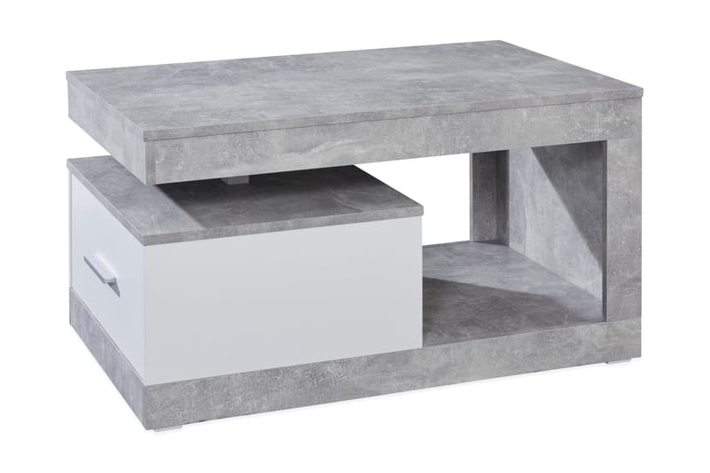 Swall Soffbord 90 cm med Förvaring - Betonggrå/Vit - Möbler - Bord & matgrupper - Soffbord