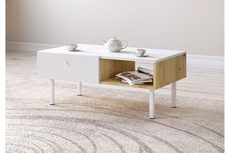 Tazeh Soffbord 90 cm - Natur|Vit - Möbler - Bord & matgrupper - Soffbord