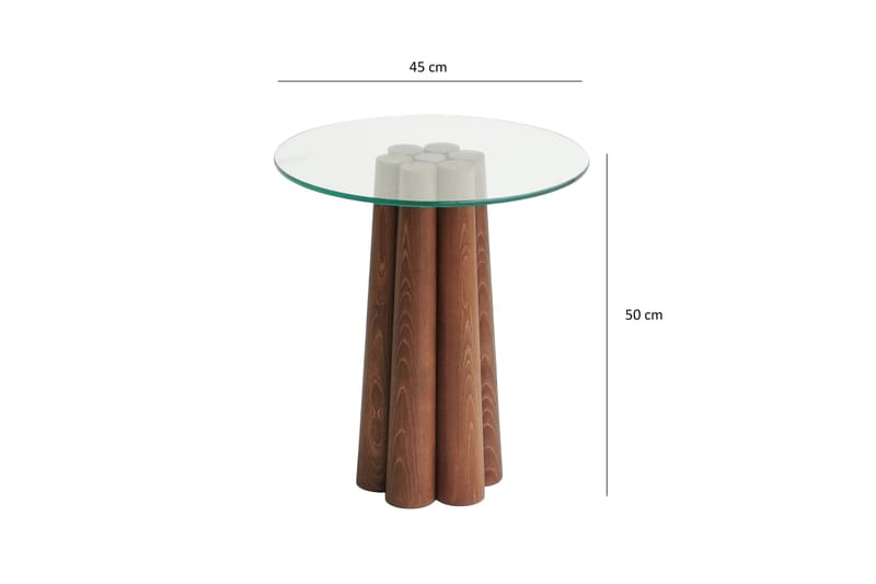 Tjadhunt Soffbord 50 cm - Valnöt/Glas - Möbler - Bord & matgrupper - Soffbord